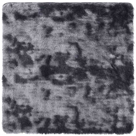 Vidaxl hoogpolig vloerkleed navarra 120x120 cm polyester donkergrijs
