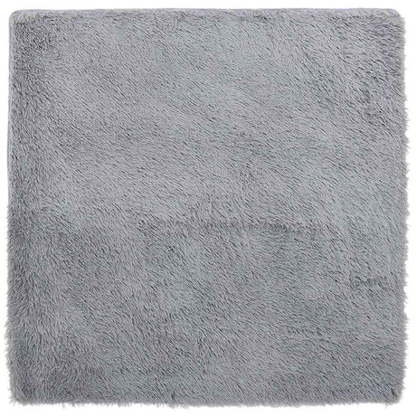 Vidaxl hoogpolig vloerkleed navarra 160x160 cm polyester lichtgrijs