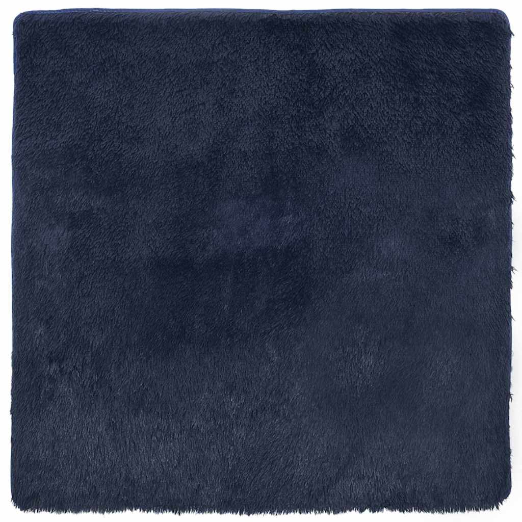 Vidaxl hoogpolig vloerkleed navarra 160x160 cm polyester marineblauw