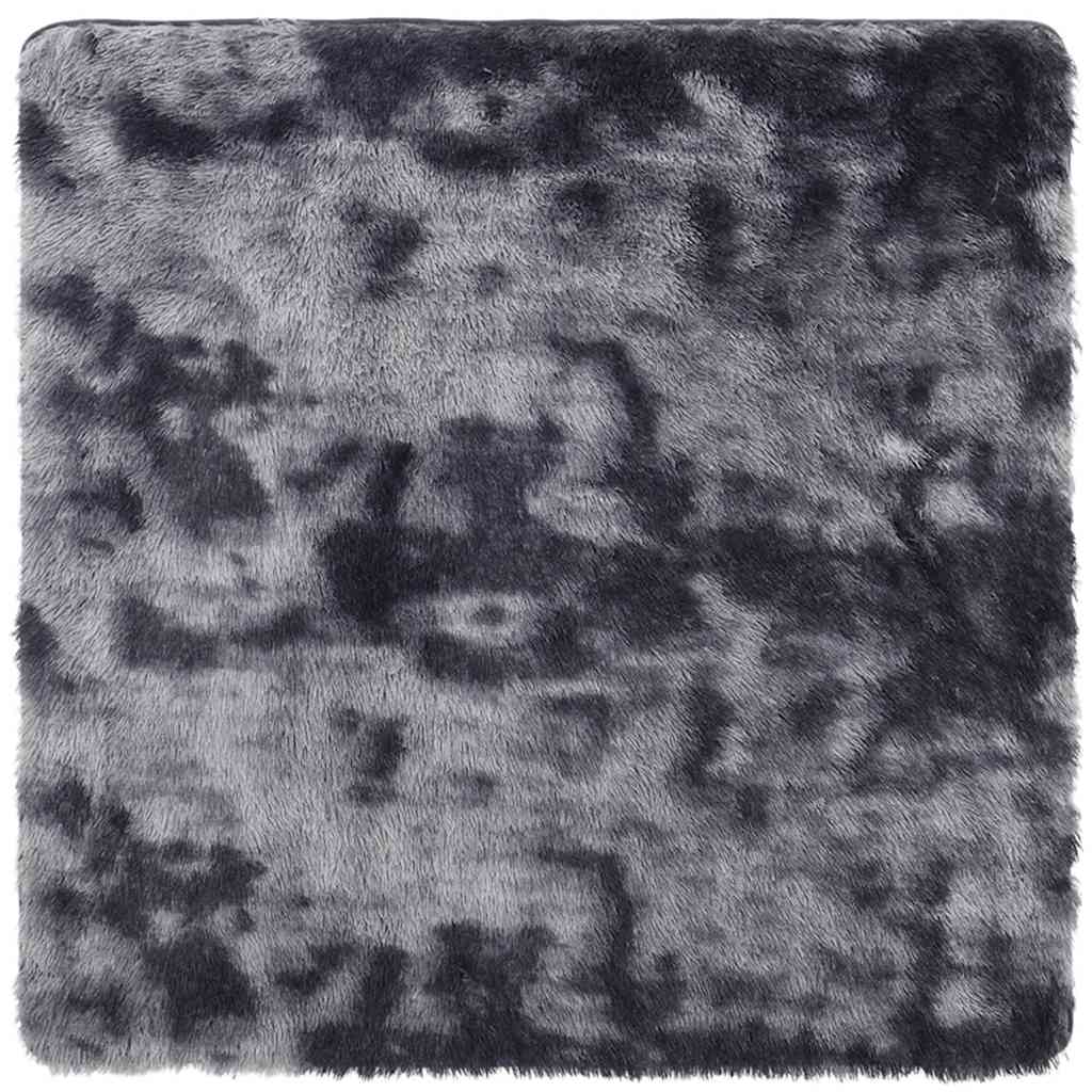 Vidaxl hoogpolig vloerkleed navarra 240x240 cm polyester donkergrijs