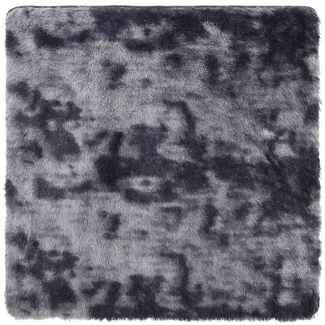 Vidaxl hoogpolig vloerkleed navarra 240x240 cm polyester donkergrijs