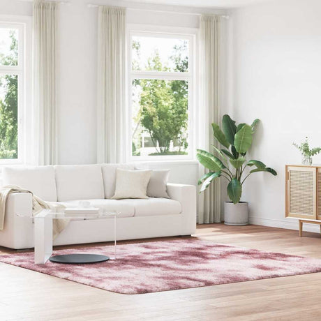 Vidaxl hoogpolig vloerkleed navarra 240x240 cm polyester stoffig roze