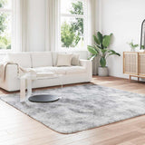Vidaxl hoogpolig vloerkleed navarra 240x240 cm polyester zilvergrijs
