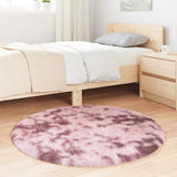 Vidaxl hoogpolig vloerkleed navarra 100x100 cm polyester stoffig roze