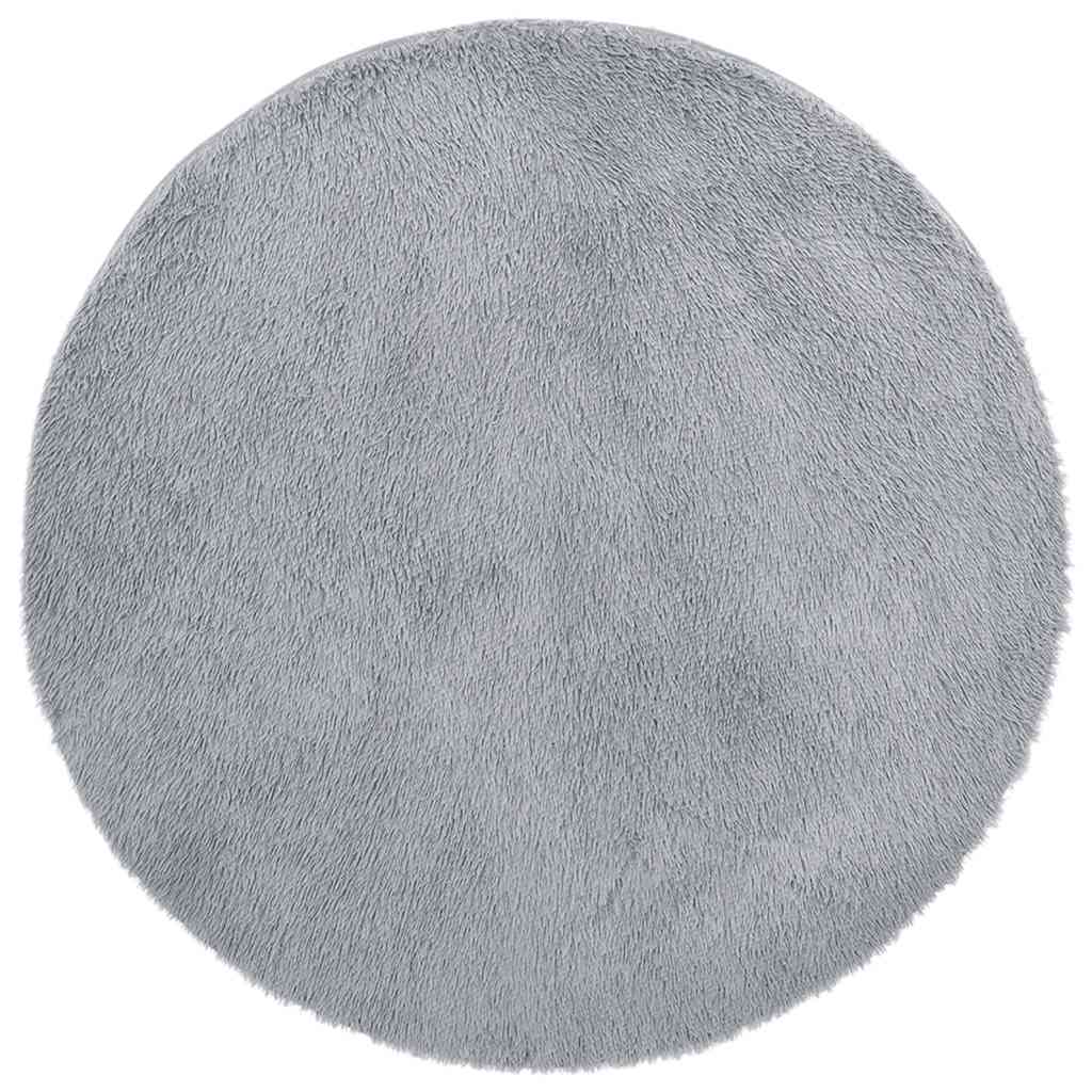 Vidaxl hoogpolig vloerkleed navarra 100x100 cm polyester lichtgrijs