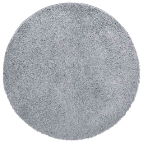Vidaxl hoogpolig vloerkleed navarra 100x100 cm polyester lichtgrijs
