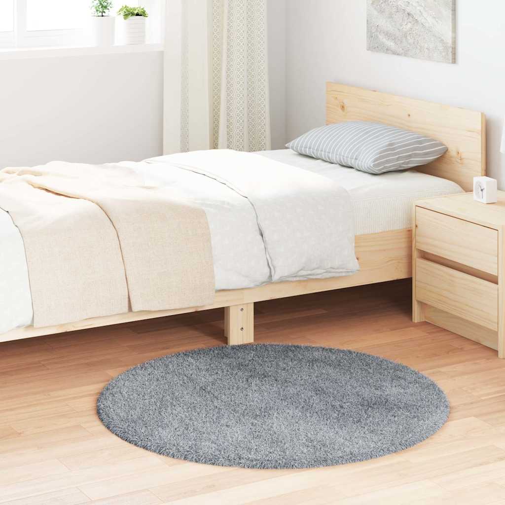 Vidaxl hoogpolig vloerkleed navarra 100x100 cm polyester lichtgrijs