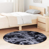 Vidaxl hoogpolig vloerkleed navarra 120x120 cm polyester donkergrijs