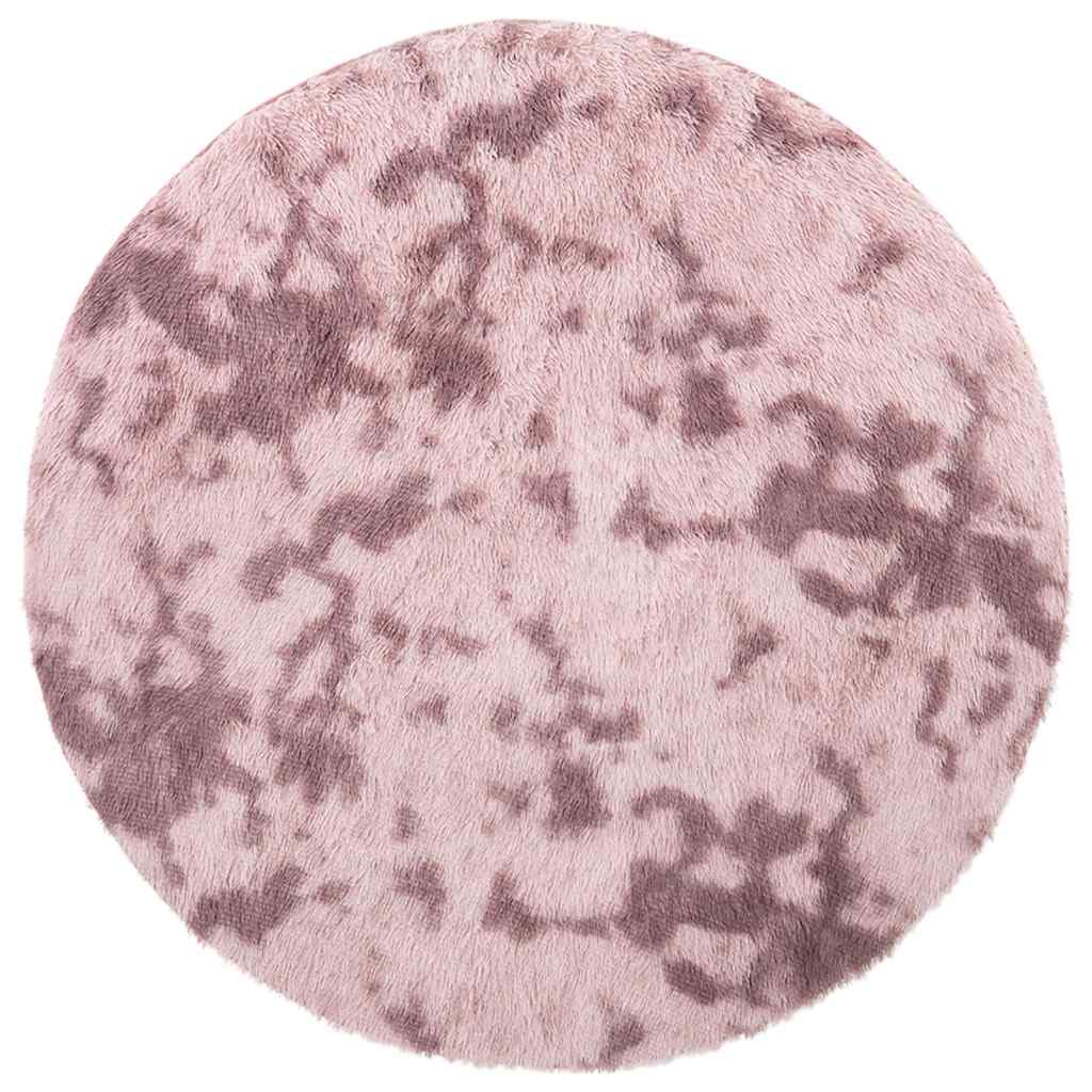 Vidaxl hoogpolig vloerkleed navarra 120x120 cm polyester stoffig roze