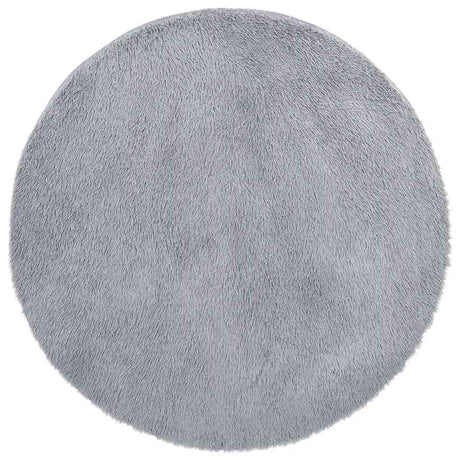 Vidaxl hoogpolig vloerkleed navarra 120x120 cm polyester lichtgrijs
