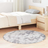 Vidaxl hoogpolig vloerkleed navarra 120x120 cm polyester zilvergrijs