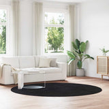 Vidaxl hoogpolig vloerkleed navarra 240x240 cm polyester zwart