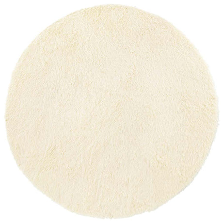 Vidaxl hoogpolig vloerkleed navarra 240x240 cm polyester crèmekleurig