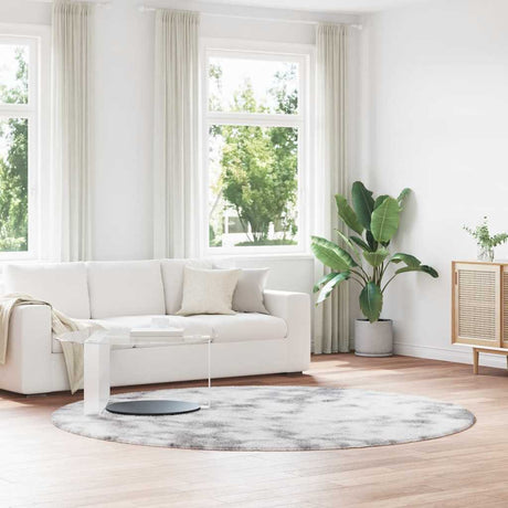 Vidaxl hoogpolig vloerkleed navarra 240x240 cm polyester zilvergrijs