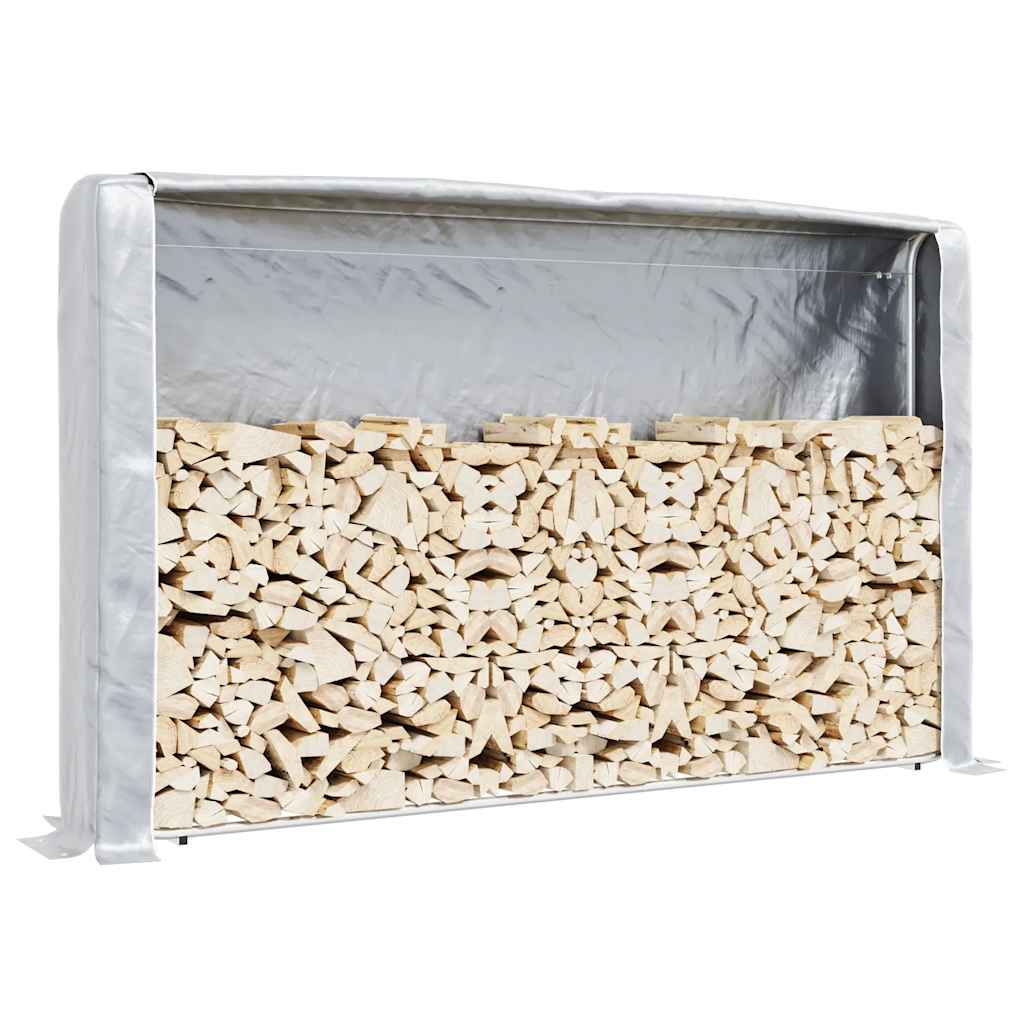 Vidaxx Kaminholzregal mit Regenschutz 250x25x150 cm verzinkter Stahl