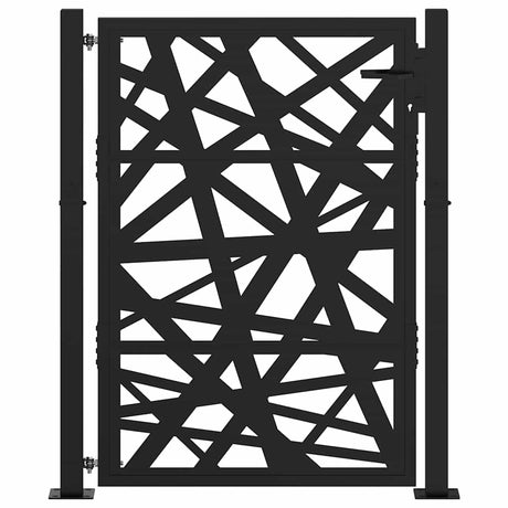 Vidaxl poort met lichtontwerp 100x125 cm staal zwart