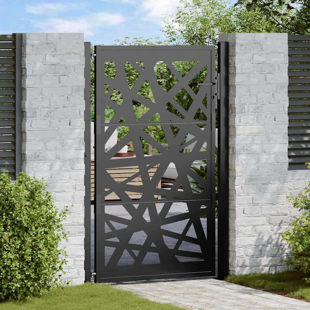 Vidaxl poort met lichtontwerp 100x150 cm staal zwart