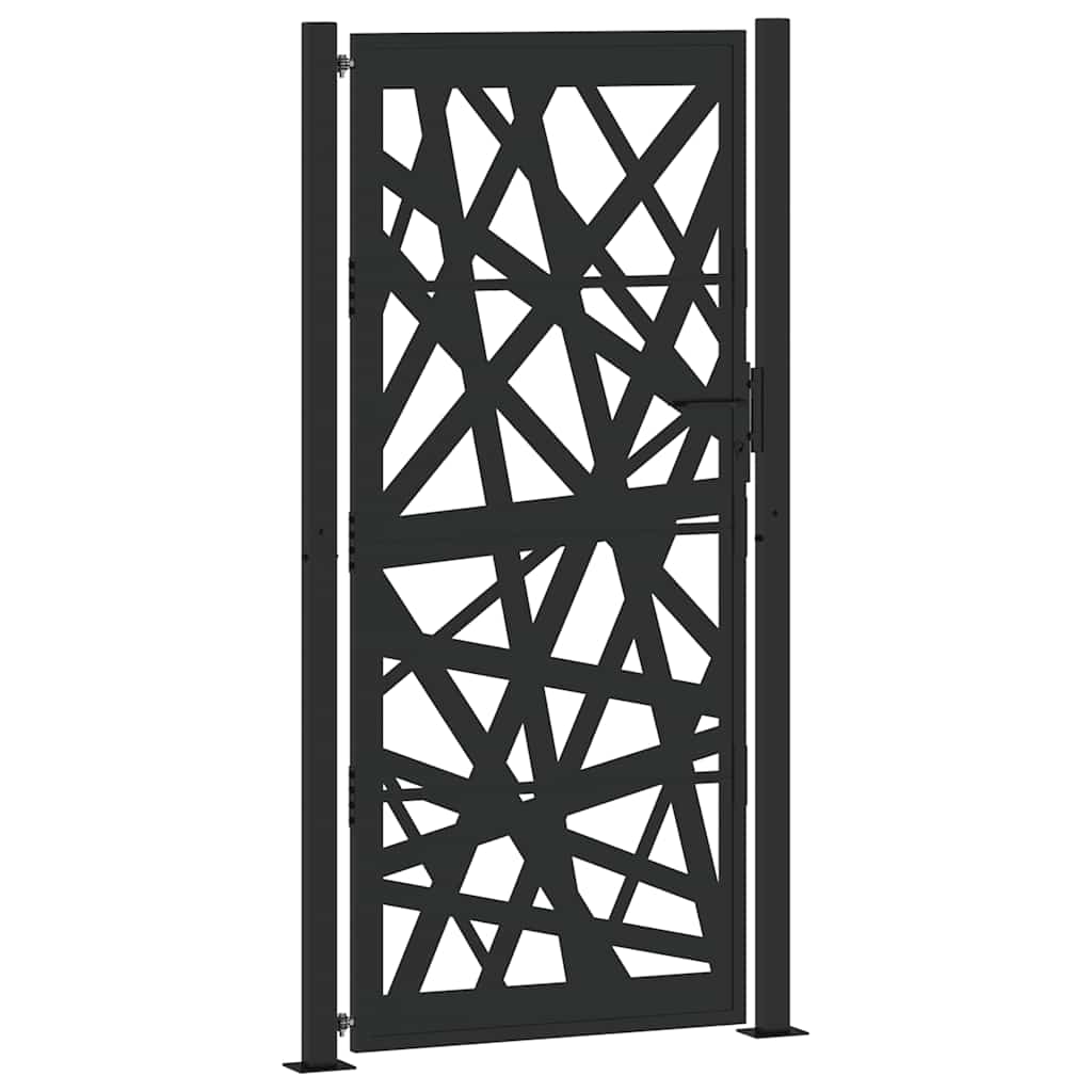 Vidaxl poort met lichtontwerp 100x200 cm staal zwart