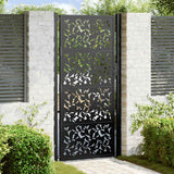 Vidaxl poort met bladontwerp 100x200 cm staal zwart