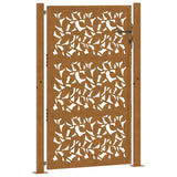 Vidaxl poort met bladontwerp 100x150 cm weervast staal