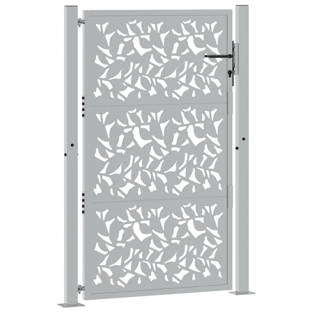 Vidaxl poort met bladontwerp 100x150 cm weervast staal