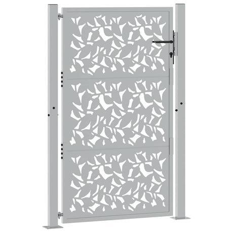 Vidaxl poort met bladontwerp 100x150 cm weervast staal