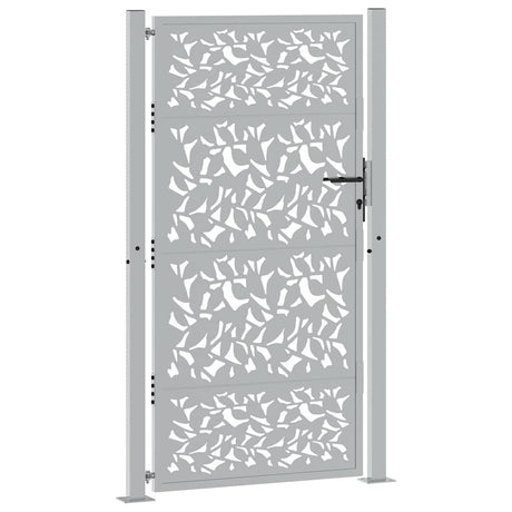 Vidaxl poort met bladontwerp 100x175 cm weervast staal
