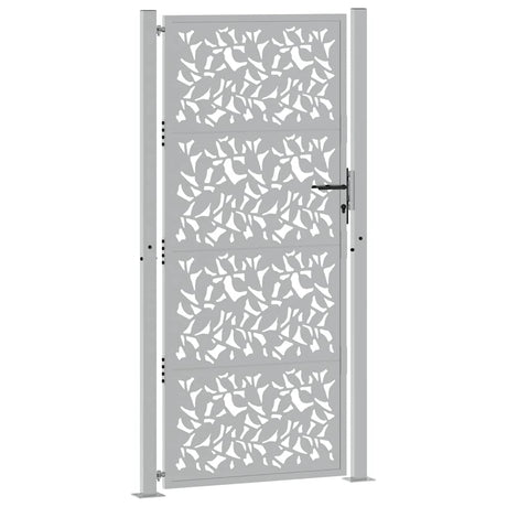Vidaxl poort met bladontwerp 100x200 cm weervast staal