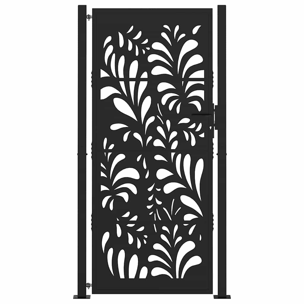 Vidaxl poort met golfontwerp 100x200 cm staal zwart