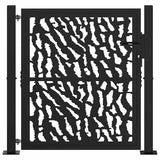 Vidaxl poort met sporenontwerp 100x100 cm staal zwart