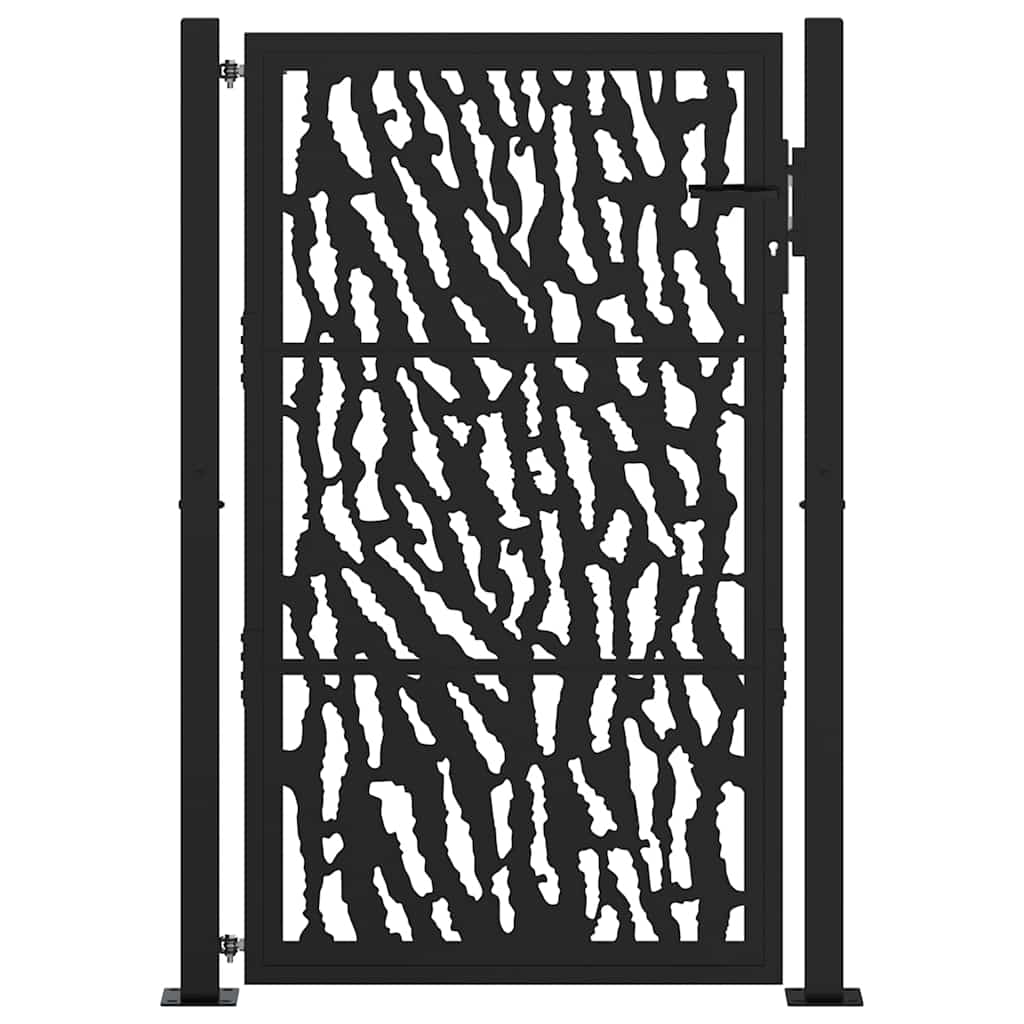 Vidaxl poort met sporenontwerp 100x150 cm staal zwart