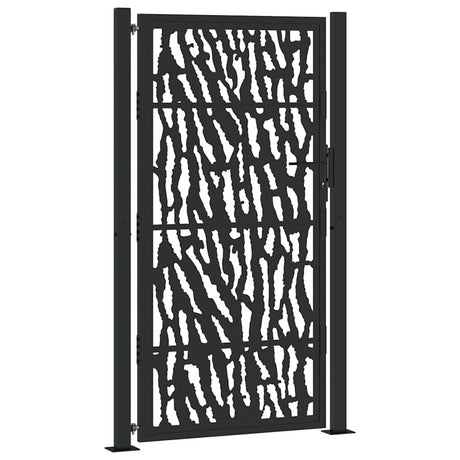 Vidaxl poort met sporenontwerp 100x175 cm staal zwart
