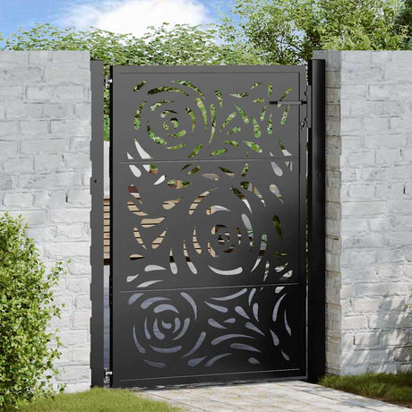 Vidaxl poort met vlamontwerp 100x125 cm staal zwart