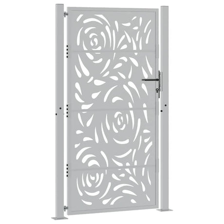 Vidaxl poort met vlamontwerp 100x175 cm weervast staal