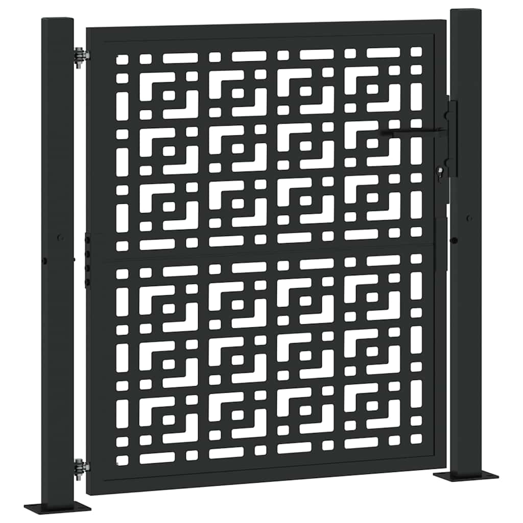 Vidaxl poort met kruisontwerp 100x100 cm staal zwart