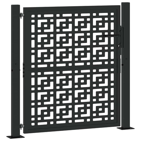 Vidaxl poort met kruisontwerp 100x100 cm staal zwart