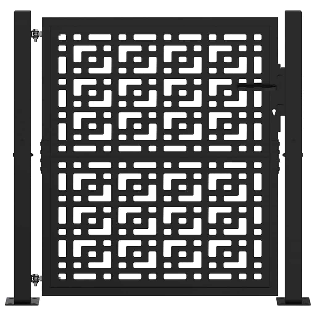 Vidaxl poort met kruisontwerp 100x100 cm staal zwart