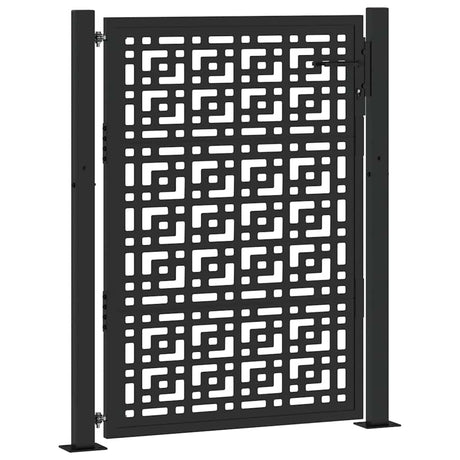 Vidaxl poort met kruisontwerp 100x125 cm staal zwart