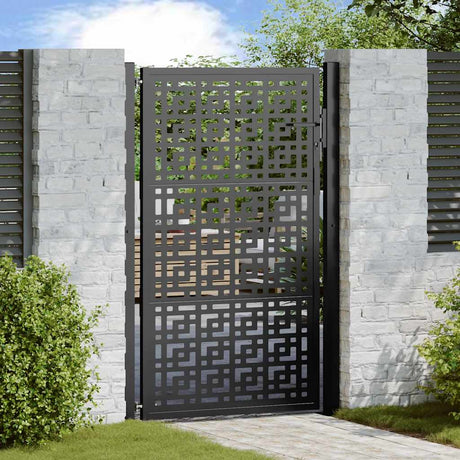 Vidaxl poort met kruisontwerp 100x150 cm staal zwart