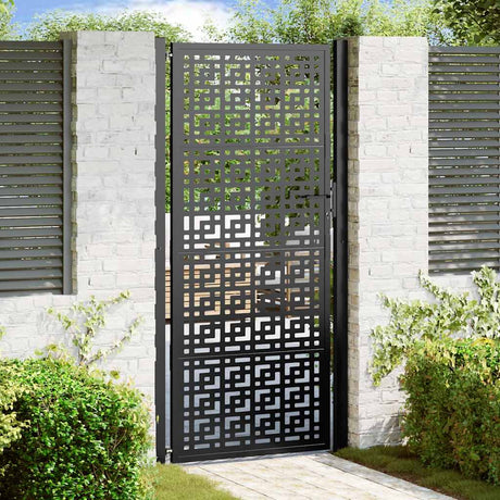 Vidaxl poort met kruisontwerp 100x200 cm staal zwart