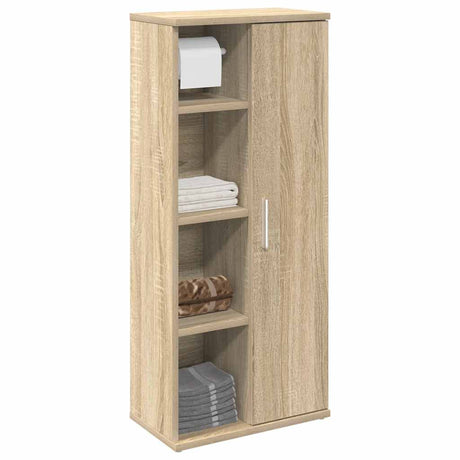 Vidaxl badkamerkast met rolhouder 39x22x90 cm sonoma eikenkleurig