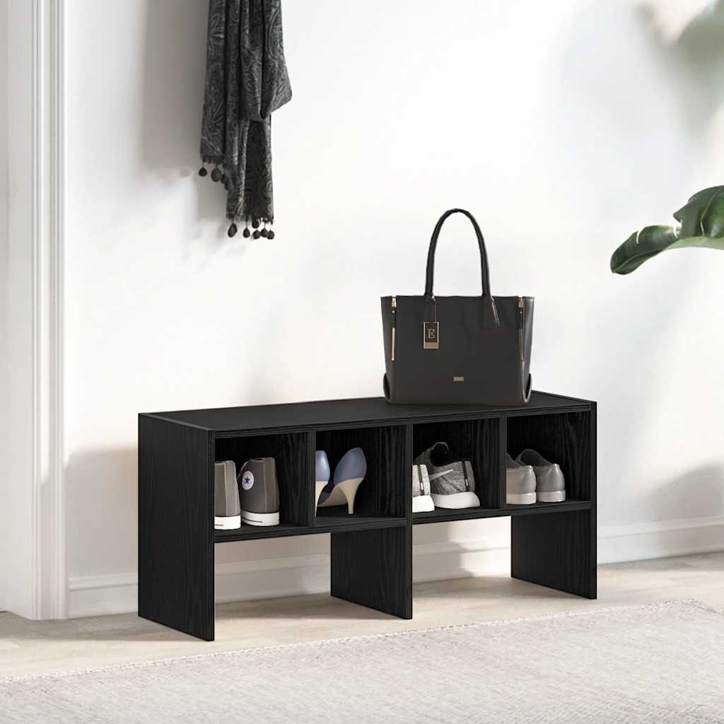 Vidaxl shoe rack stackable 89.5x30x40 cm black oak colored