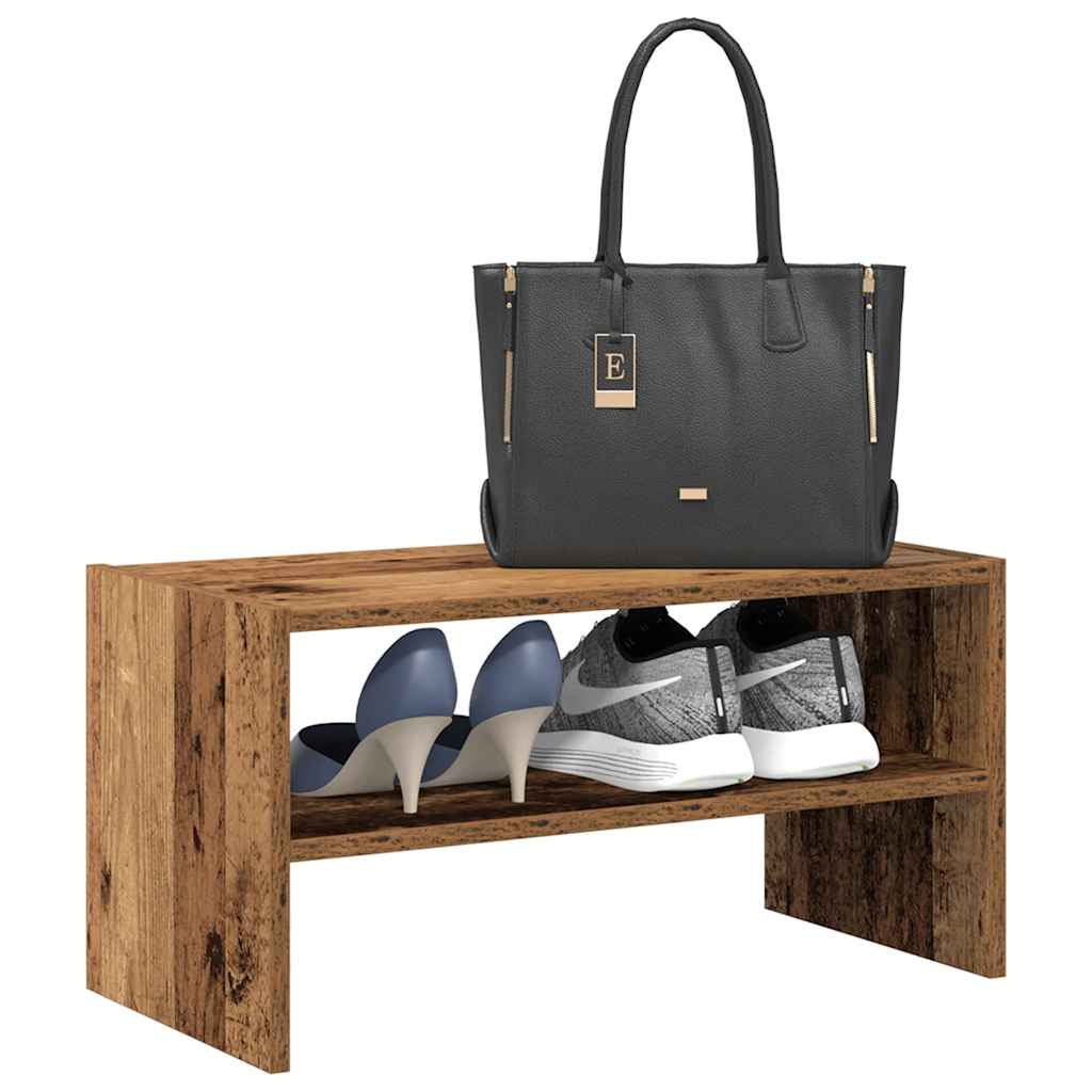 Vidaxl Shoe Rack Cillable 60x30x30.5 cm de madera de antigüedad