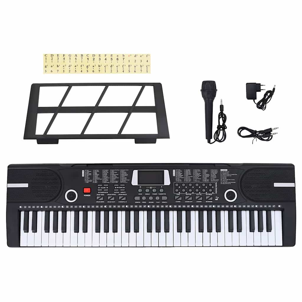 Vidaxxl 61-Tasten-Piano-Elektrotastatur mit Notenständer