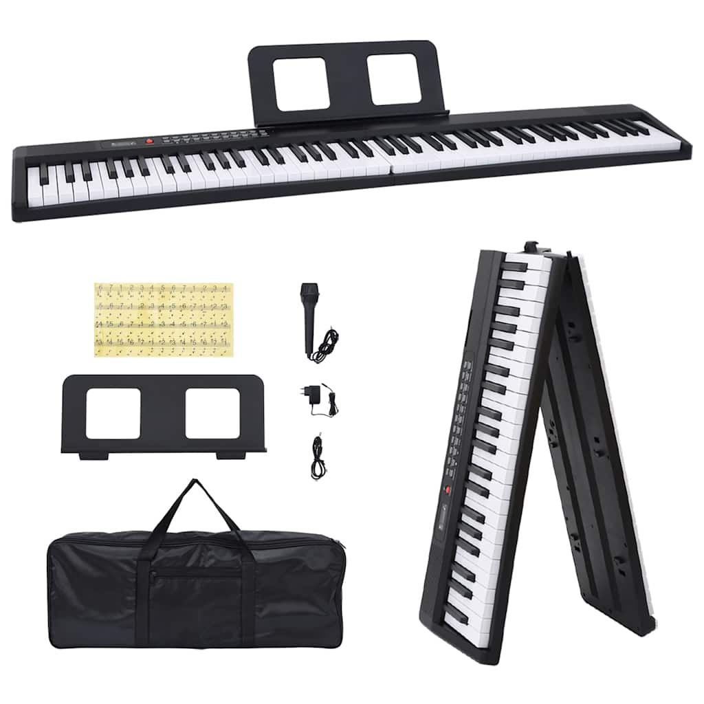 Vidaxxl 88-Tasten-Piano-Elektrotastatur mit Notenständer