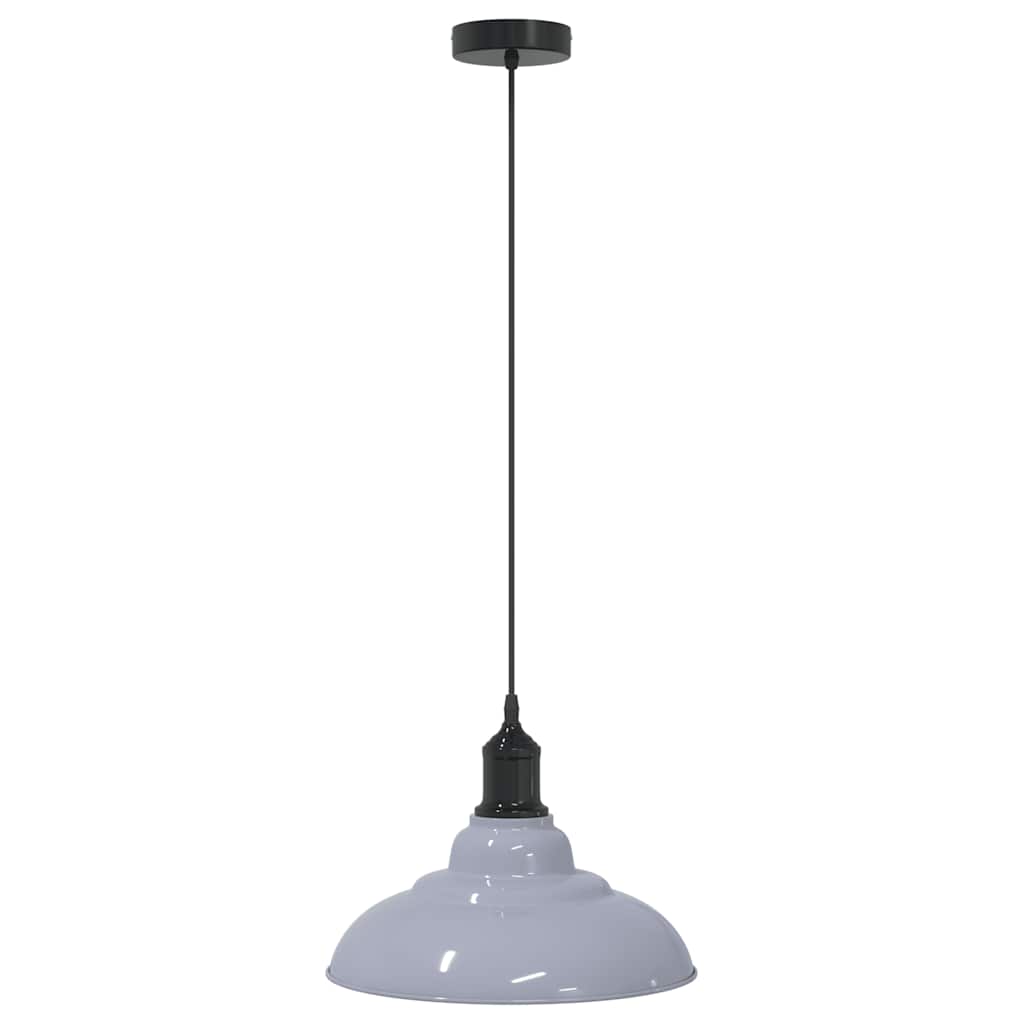 Vidaxl hanglamp in hoogte verstelbaar e27 ø31 cm metaal glanzend grijs