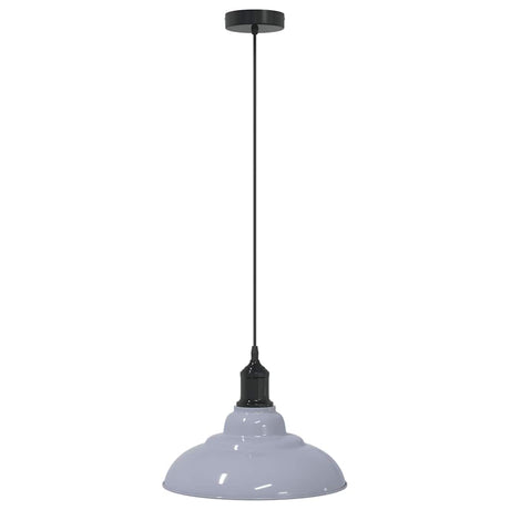 Vidaxl hanglamp in hoogte verstelbaar e27 ø31 cm metaal glanzend grijs