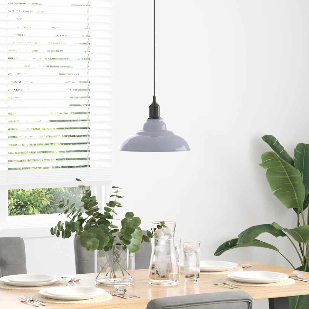 Vidaxl hanglamp in hoogte verstelbaar e27 ø31 cm metaal glanzend grijs