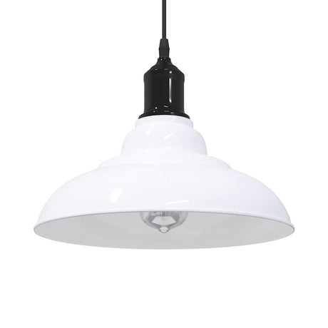 Vidaxl hanglamp in hoogte verstelbaar e27 ø31 cm metaal glanzend wit