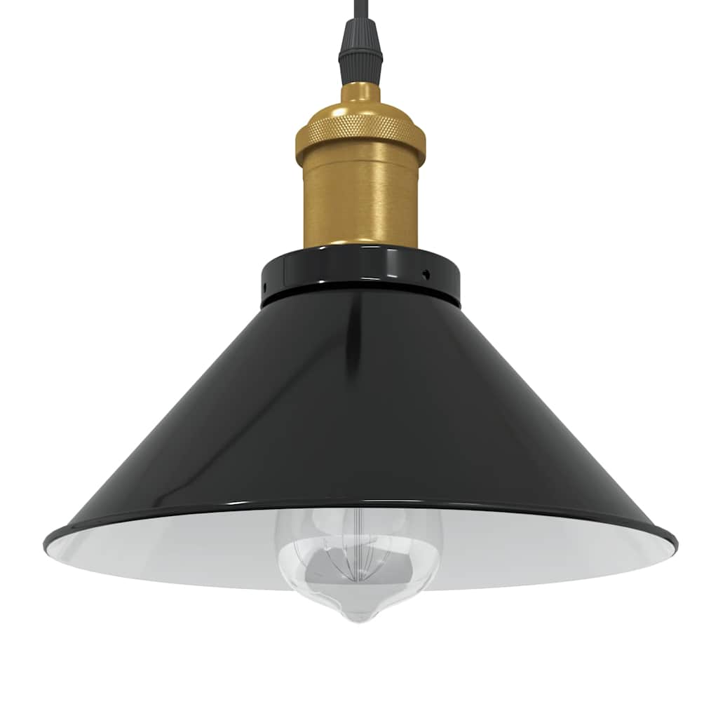 Vidaxl hanglamp in hoogte verstelbaar e27 ø22 cm metaal glanzend zwart